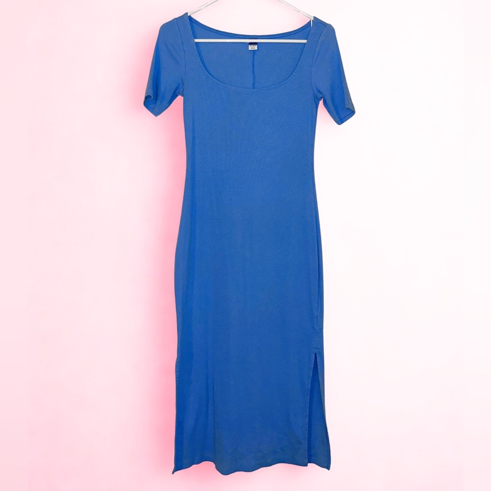 Old Navy | Light Blue Sheath Maxi Dress | Short Sleeve | Scoop Neck | Size XS